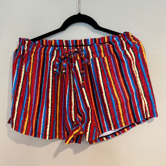 Pants - Bright Festive Striped Shorts